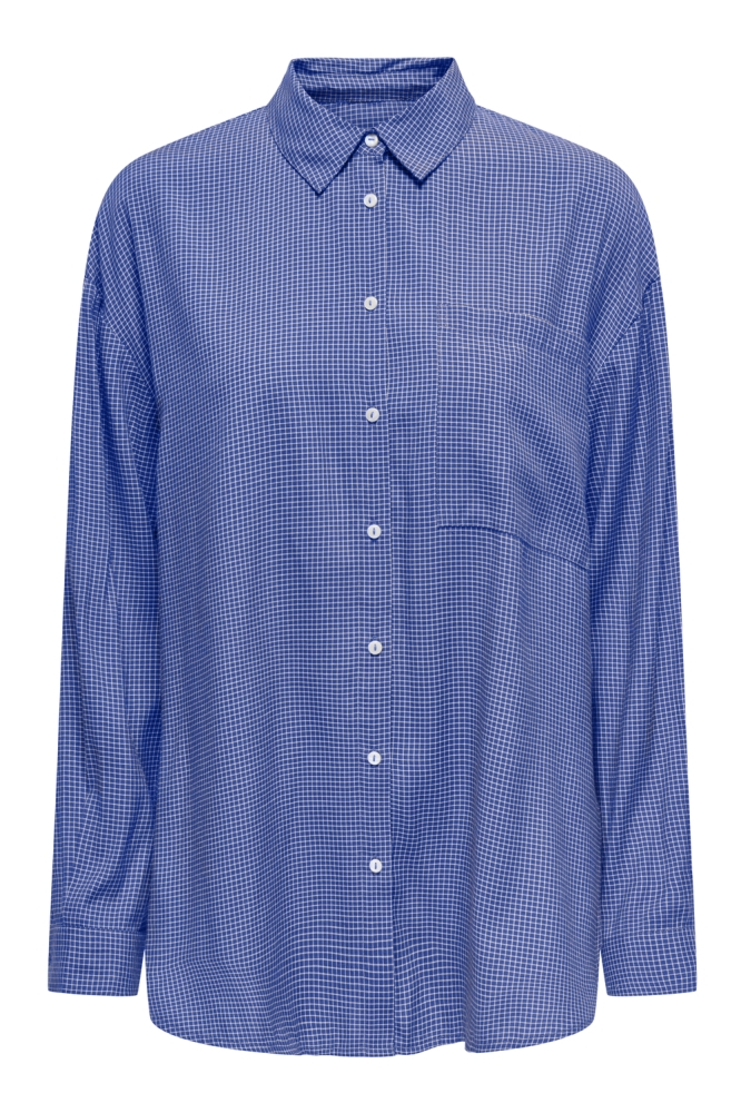 Only blauwe dames blouse | Vooraanzicht