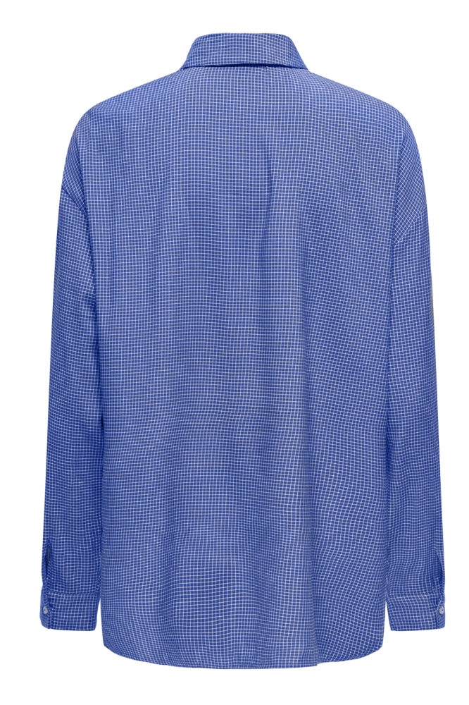 Only blauwe dames blouse | Achteraanzicht