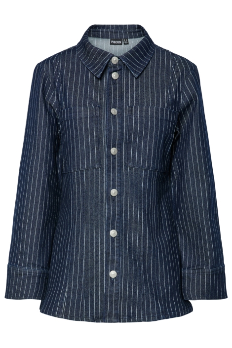 Pieces blauwe dames blouse | Vooraanzicht