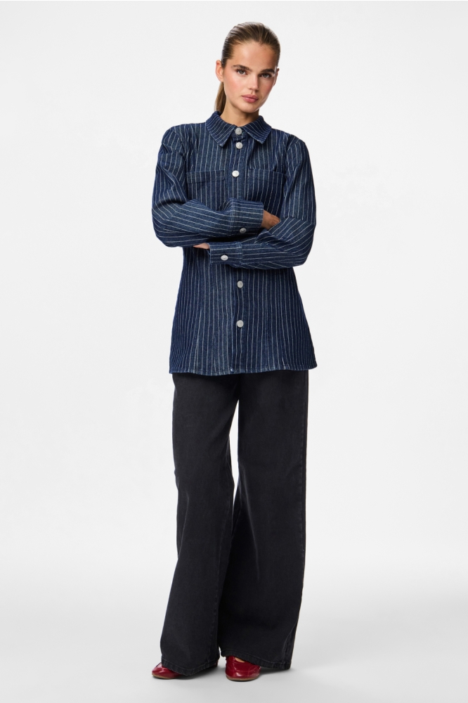 Pieces blauwe dames blouse | Model