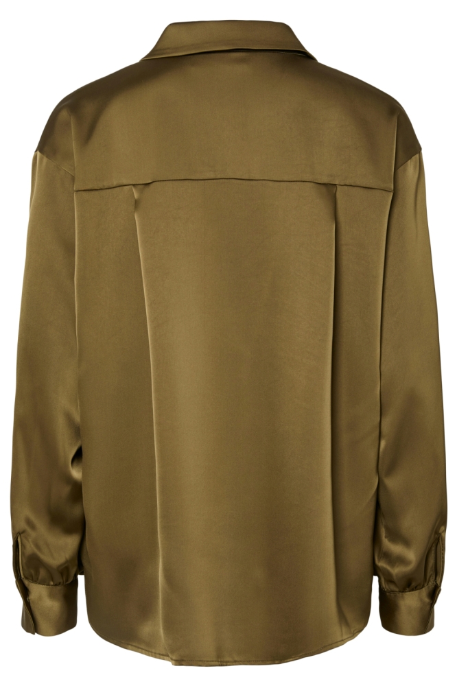 Pieces groene dames blouse | Achteraanzicht