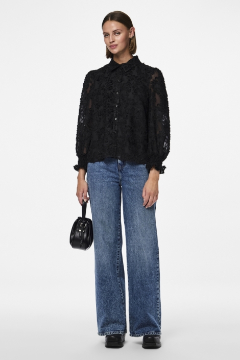 Pieces zwarte dames blouse | Model