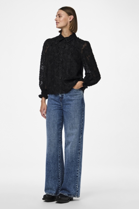 Pieces zwarte dames blouse | Model