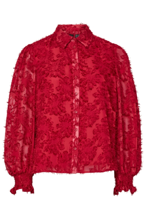 Pieces rode dames blouse | Vooraanzicht