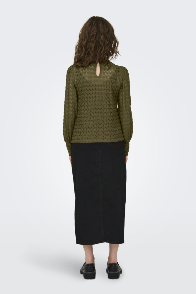 Jacqueline de Yong groene dames t-shirt | Model