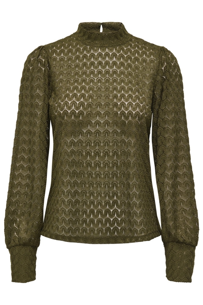 Jacqueline de Yong groene dames t-shirt | Vooraanzicht