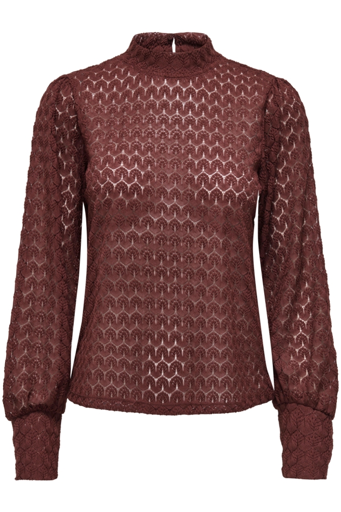 Jacqueline de Yong bruine dames t-shirt | Vooraanzicht