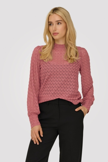 Jacqueline de Yong JDYAVERY L/S LACE TOP JRS NOOS 15268408 WITHERED ROSE