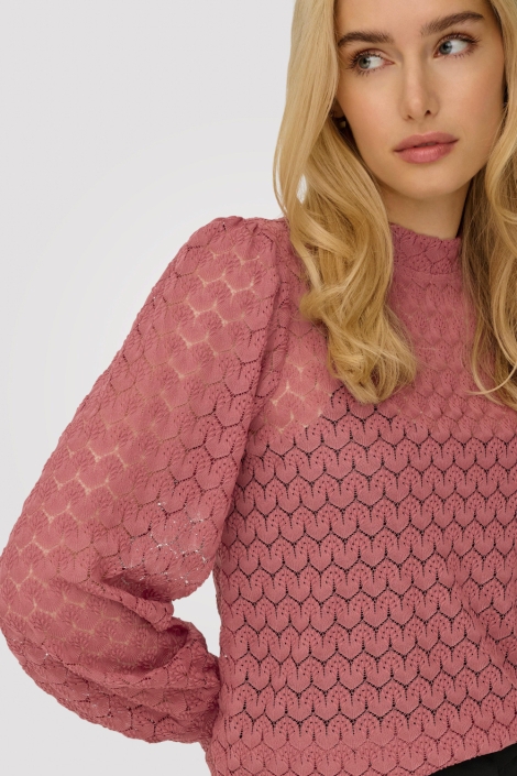 Jacqueline de Yong roze dames t-shirt | Close up