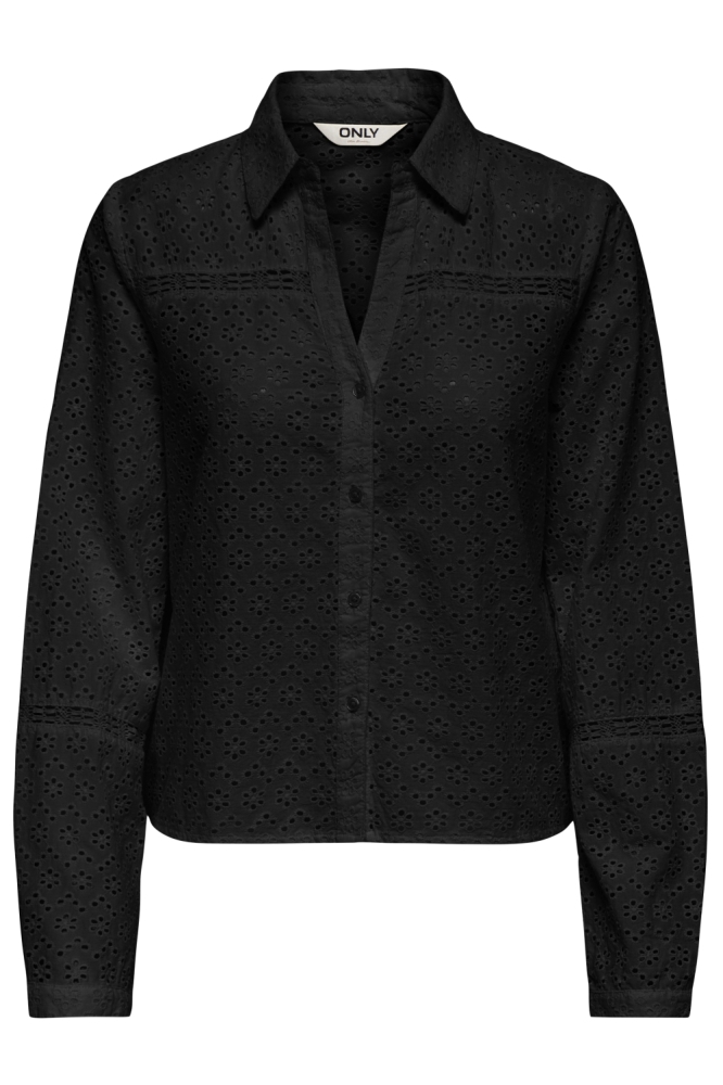 Only zwarte dames blouse | Vooraanzicht