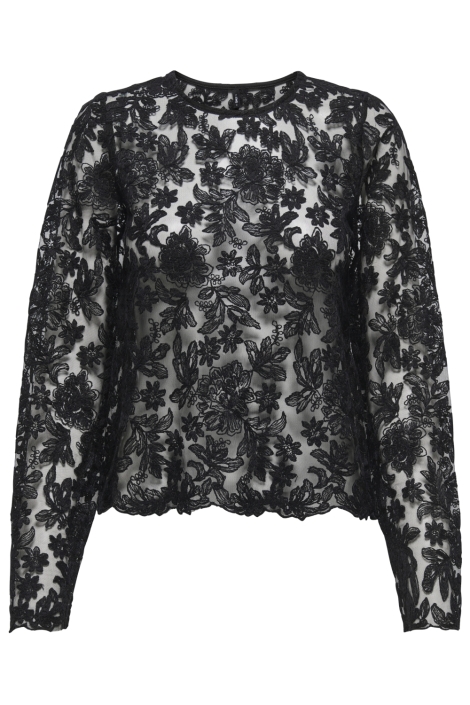 Only zwarte dames t-shirt | Vooraanzicht