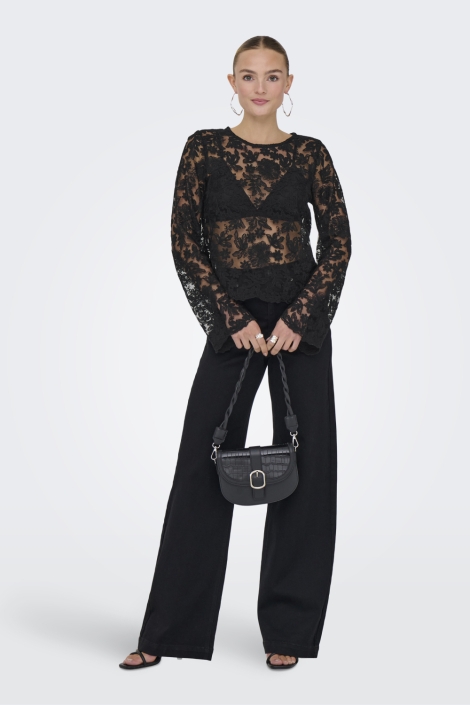 Only zwarte dames t-shirt | Model