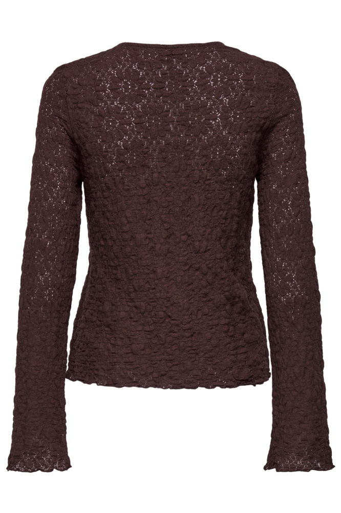 Only bruine dames t-shirt | Achteraanzicht