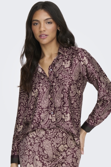 Only Blouse ONLJANE LIFE L/S SHIRT WVN 15310235 DECADENT CHOCOLATE/WHISPER PAISLEY