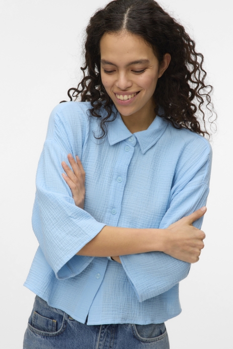 Vero Moda blauwe dames blouse | Model