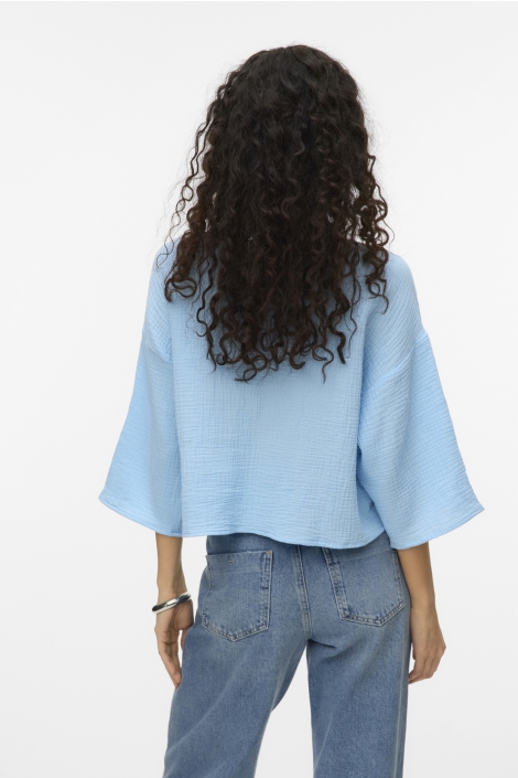 Vero Moda blauwe dames blouse | Model achteraanzicht