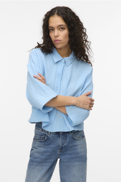 Vero Moda blauwe dames blouse | Model