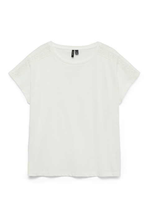 Vero Moda ecru dames t-shirt | Vooraanzicht