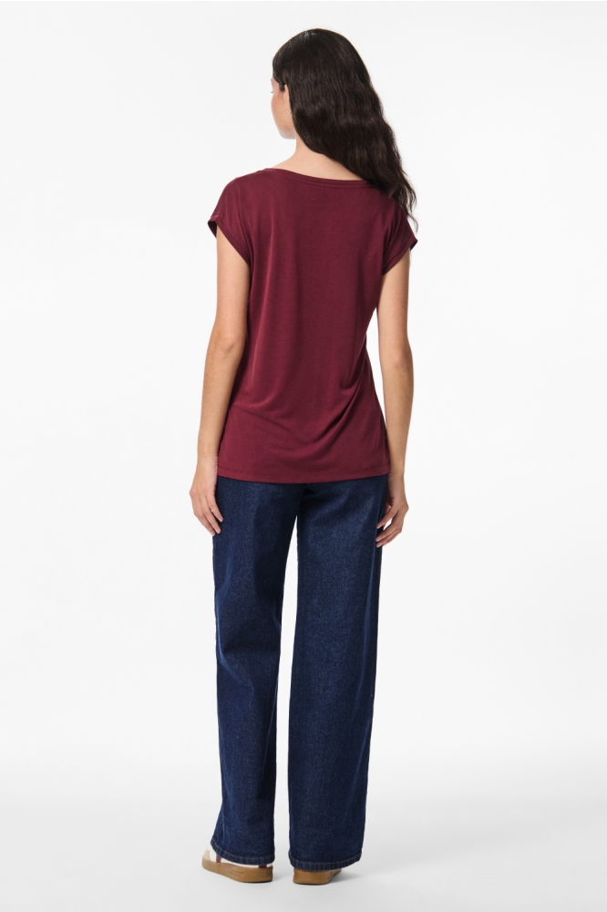 Pieces bordeaux dames t-shirt | Model