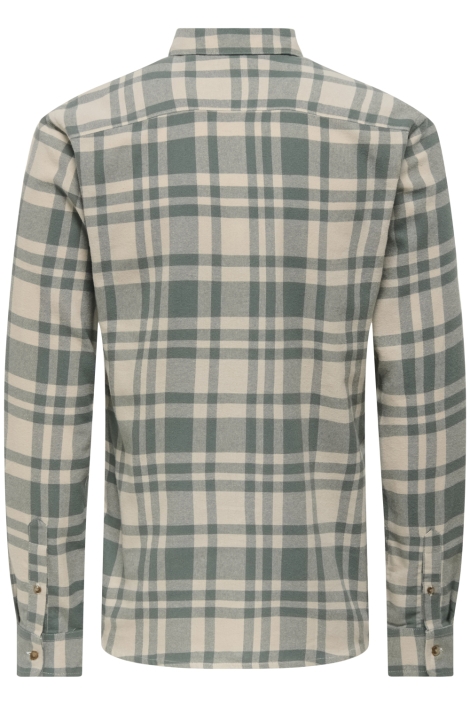 Only & Sons groene heren overhemd | Achteraanzicht