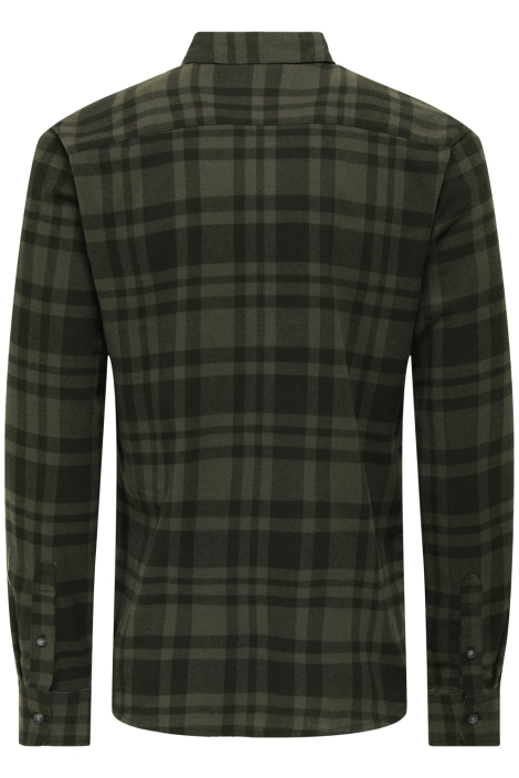 Only & Sons groene heren overhemd | Achteraanzicht