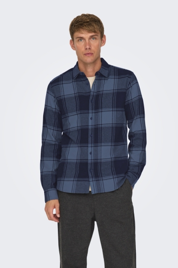 Only & Sons Overhemd ONSGUDMUND LS CHECKED SHIRT NOOS 22007112 NAVY BLAZER/VINTAGE INDIGO