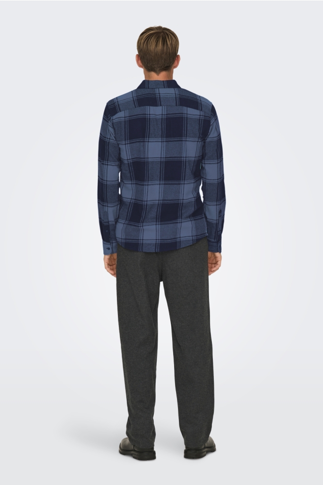 Only & Sons blauwe heren overhemd | Model