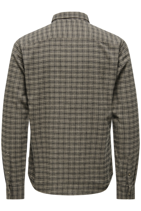Only & Sons taupe heren overhemd | Achteraanzicht