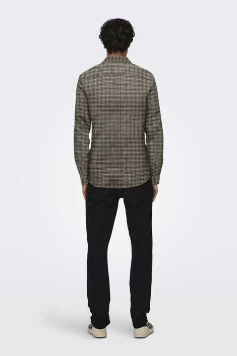 Only & Sons taupe heren overhemd | Model