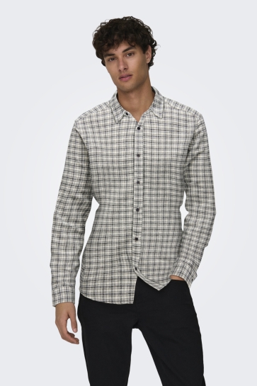 Only & Sons onsgudmund ls checked shirt noos Beige