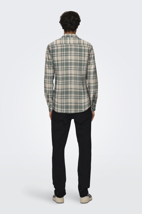 Only & Sons beige heren overhemd | Model