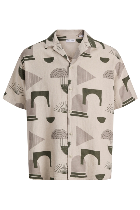 Jack & Jones ecru heren overhemd | Vooraanzicht