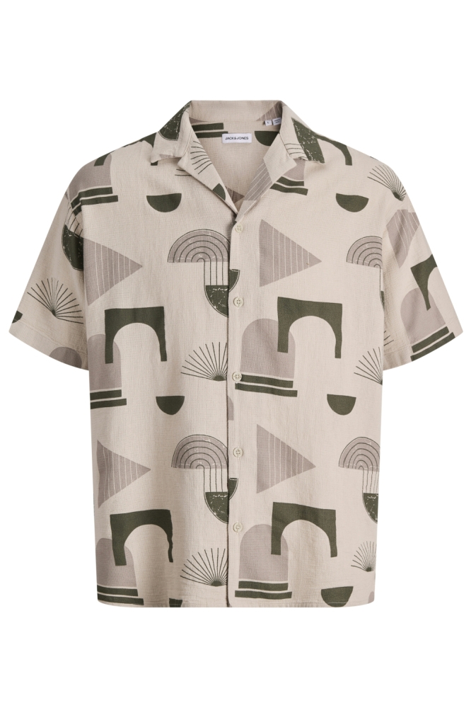 Jack & Jones ecru heren blouse | Vooraanzicht