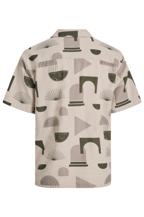 Jack & Jones ecru heren overhemd | Achteraanzicht