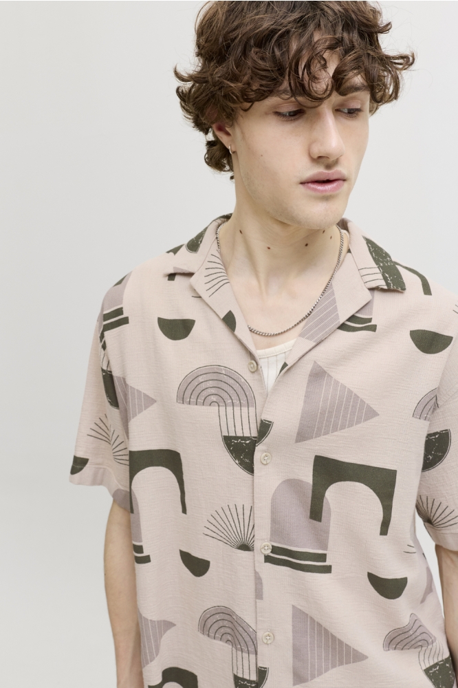 Jack & Jones ecru heren overhemd | Close up