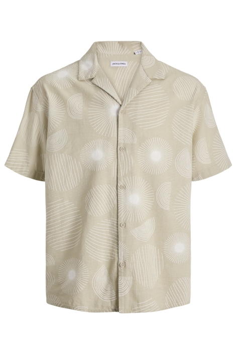 Jack & Jones beige heren overhemd | Vooraanzicht