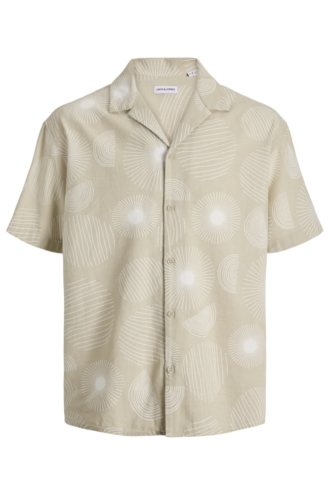 Jack & Jones beige heren overhemd | Vooraanzicht