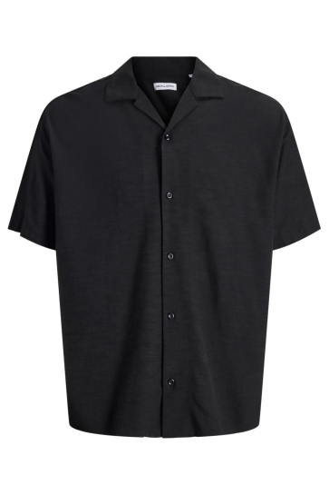 Jack & Jones Overhemd JJALFREDO SLUB RESORT SHIRT SS 12289684 BLACK