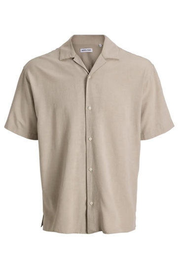 Jack & Jones jjalfredo slub resort shirt ss Beige