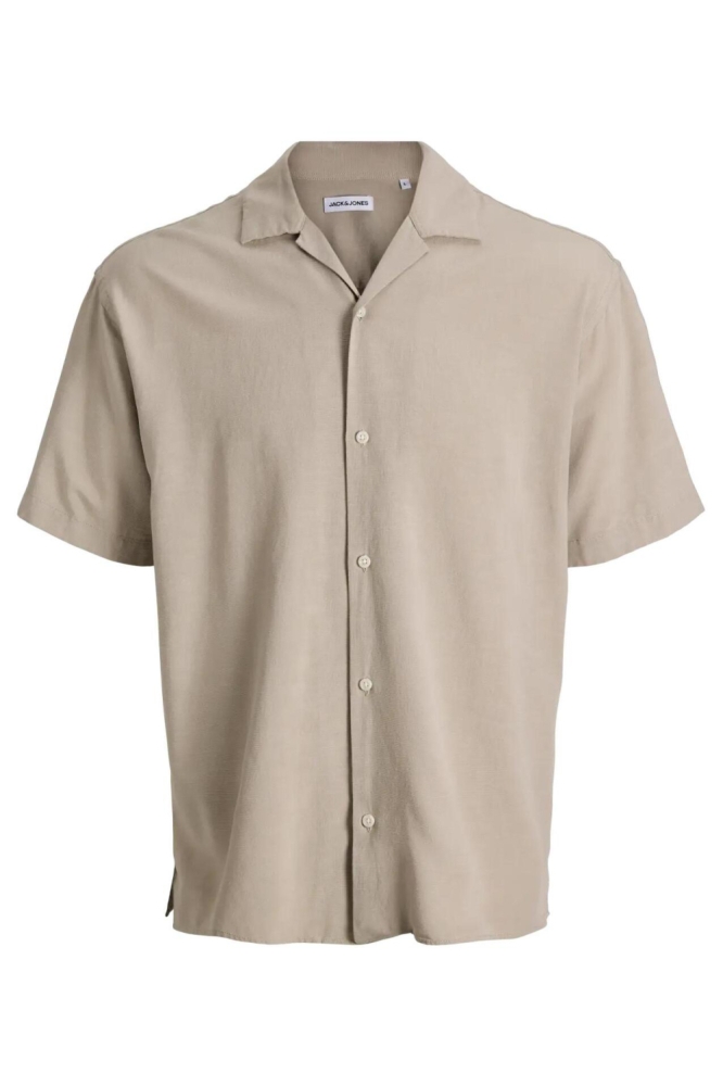 Jack & Jones beige heren overhemd | Vooraanzicht