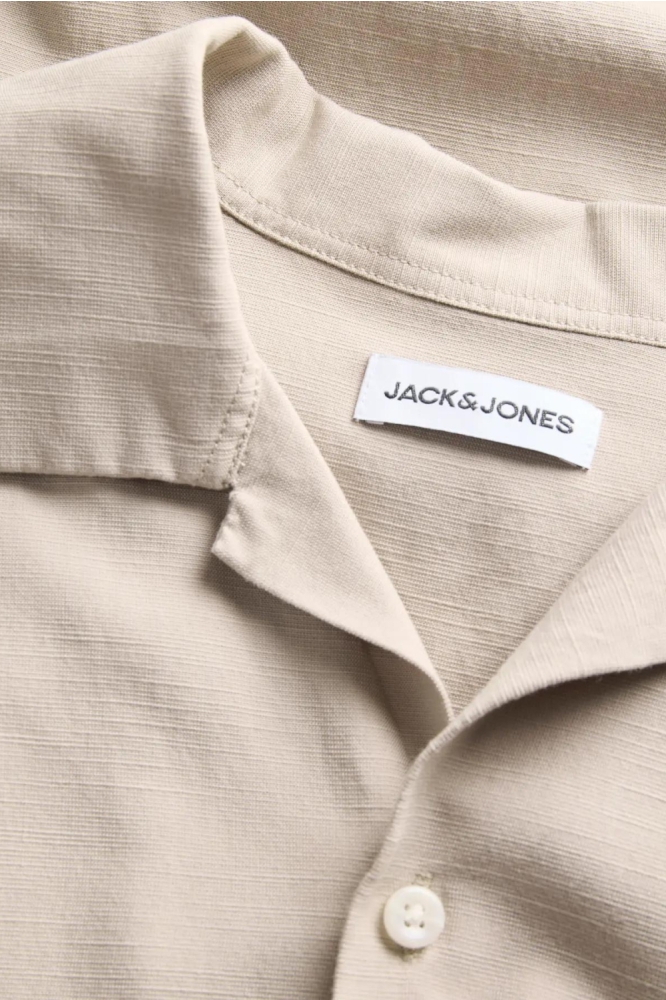 Jack & Jones beige heren overhemd | Close up