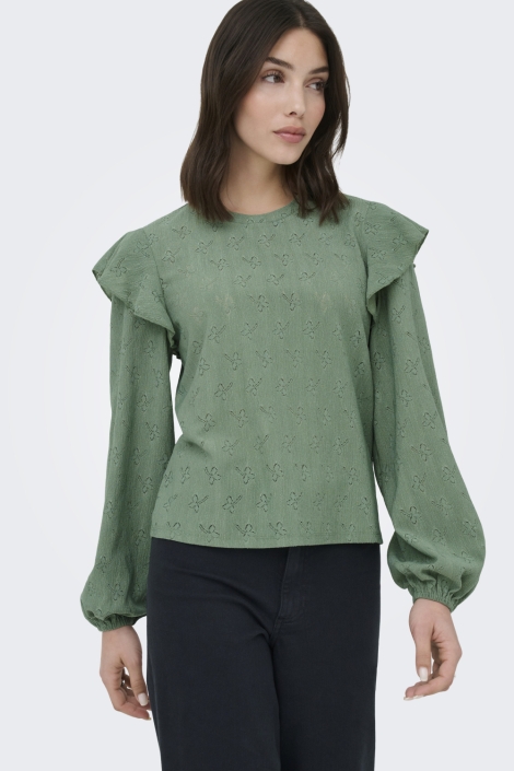 Jacqueline de Yong groene dames blouse | Model