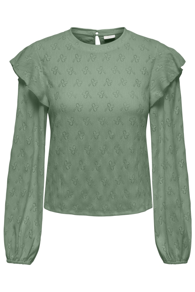 Jacqueline de Yong groene dames blouse | Vooraanzicht