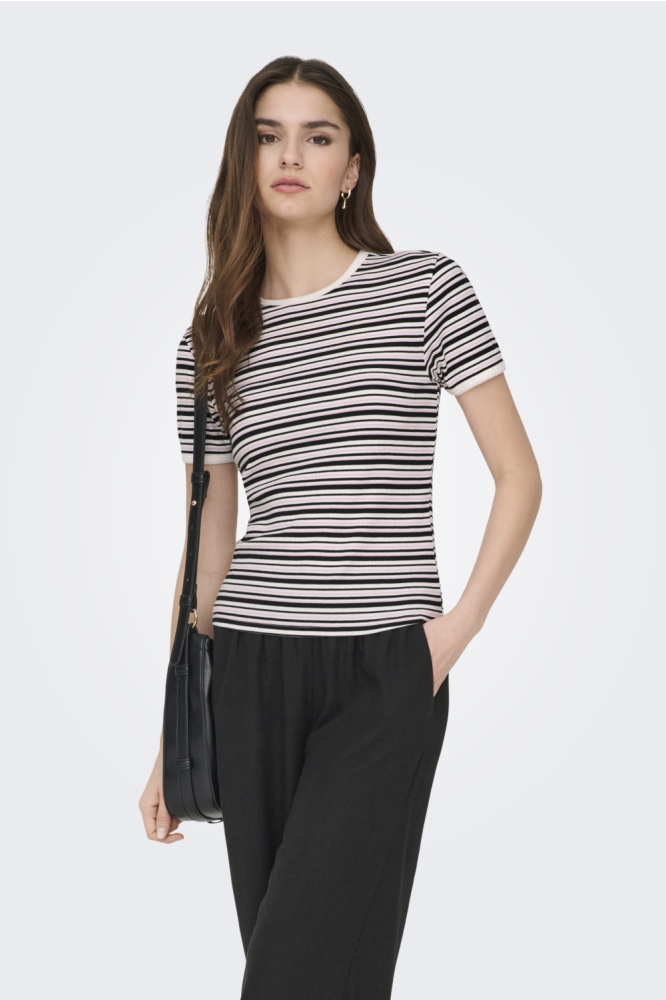 Jacqueline de Yong witte dames t-shirt | Model vooraanzicht