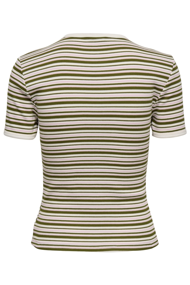 Jacqueline de Yong groene dames t-shirt | Achteraanzicht