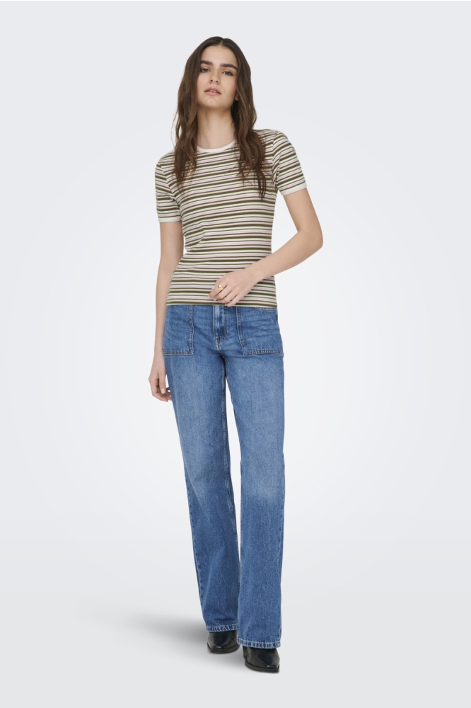 Jacqueline de Yong groene dames t-shirt | Model