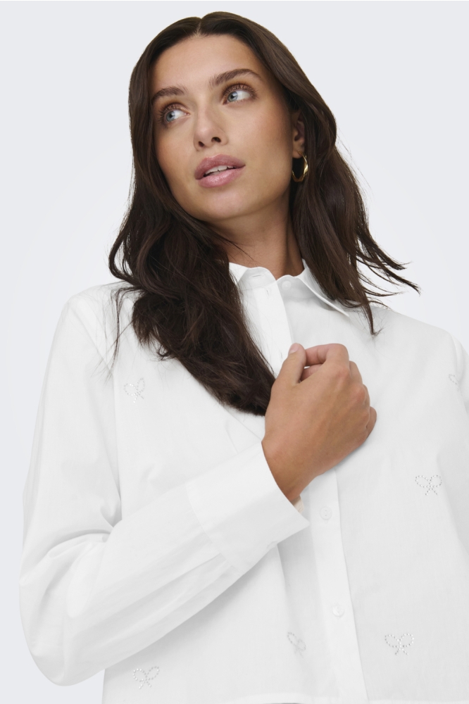 Jacqueline de Yong witte dames blouse | Close up