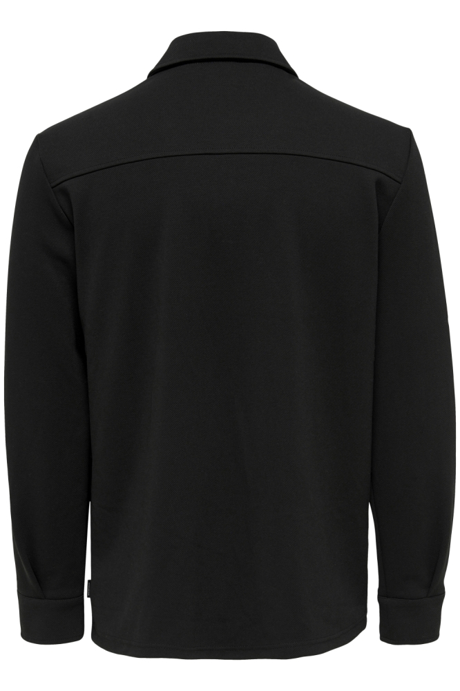 Only & Sons zwarte heren overhemd | Achteraanzicht