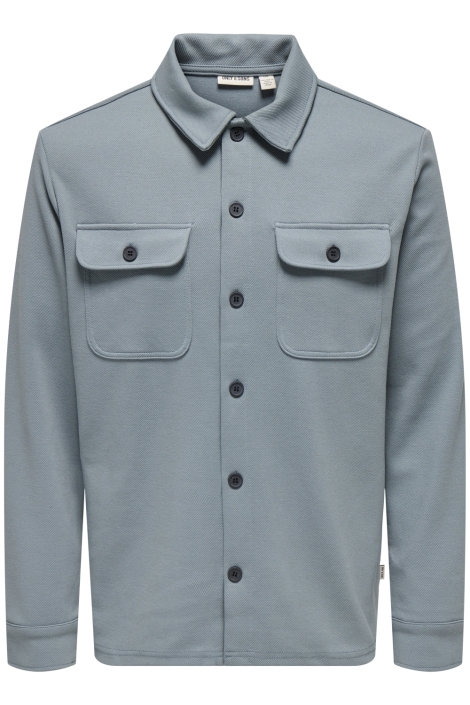 Only & Sons blauwe heren overhemd | Vooraanzicht