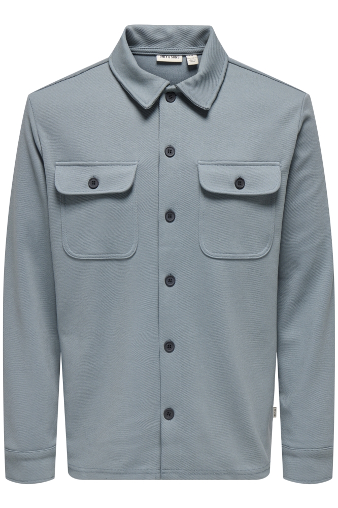 Only & Sons blauwe heren overhemd | Vooraanzicht